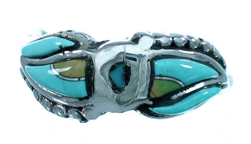 Turquoise Inlay Genuine Sterling Silver Ring Size 6-1/2 LX113282